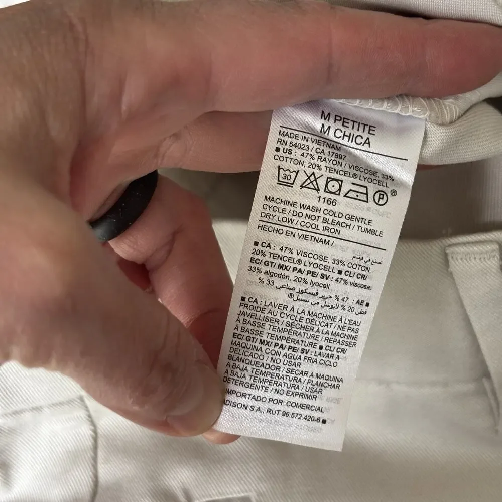 Old Navy Cargo Pants Medium Petite Cream Baggy Trouser Quiet Academia Neutrals‎